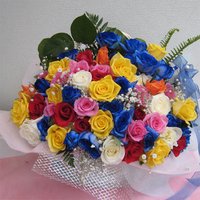 青いバラのキラキラアレンジメント★ドリーミングパラダイス★ダイヤモンド　【生花】【お祝い】記念日】【誕生日】【フラワーギフト】【バラ】