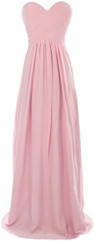 Melantha Bridesmaid Long Prom Dresses Chiffon Evening Gowns Size 4 Blush