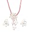 Oi! Rose Quartz and Crystal Flower Necklace and Earring Set - N0608/E0608