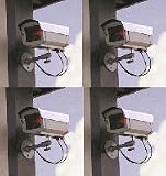 4 Outdoor Imitation Security Cameras w/ LED Lights -Dummy CCTV Surveillance