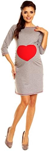 Zeta Ville Women's ¾ Sleeve Boat Neck Stretch Cotton Maternity Dress 315c