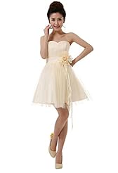 Sweetheart Polyester/Rayon/Tulle/Viscose Short Bridesmaid Dress 