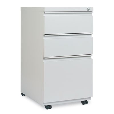 Alera Three-Drawer Mobile Ped File w/Full-Length Pull, 15-7/8w x19-1/4d, Light Gray