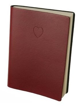 Red Embossed Heart Leather Journal - Lined
