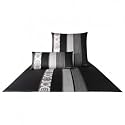 JOOP! Bettw&auml;sche Mako-Satin Ornament Stripe 4022 - Farbe: schwarz - 9, 80x80 cm + 135x200 cm
