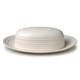 Mikasa Swirl White Covered Butter Dish by Mikasa
