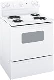GE: JBS07MWW 30'' Freestanding Electric Range with 4 Coil Burners, CleanWell Cooktop System, 5.0 cu.