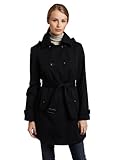 MICHAEL Michael Kors Women's Double-Breasted Trench With Hood, Black, X-Large