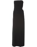Black Side Trim Strapless Maxi Dress.