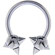 14 Gauge Stainless STEEL SPIKE Horseshoe Circular Barbell