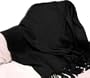 Luxuriuos 100% Cashmere Throw Soft Elegant and Warm 50" X 60" Color: Black / Makes a Perfect GIFT !
