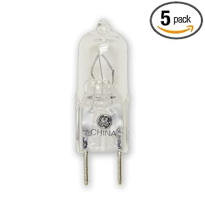 GE 97669-5 20-Watt Edison Halogen G4 Base T3 Light Bulb, 5-Pack