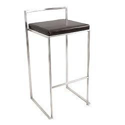 LumiSource Fuji Stacker Bar Stool, Black
