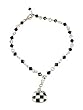 Anklet - A53 - Sized to Fit - Swarovski (tm) Crystal Beads ~ Jet (Black) with B x W Purse Charm