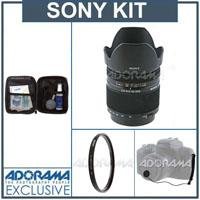 Sony 18-250mm f/3.5-5.6 DT ED a (alpha) Mount Digital SLR High Magnification Zoom Lens Kit, with Tiffen 62mm UV Filter, Lens Cap Leash, Professional Lens Cleaning Kit