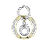 Mother and Child Diamond Circle Pendant 1/10ctw