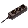 as - Schwabe 11332 3-fach-Steckdosenleiste schwarz 3m H05VV-F 3G1,5, IP20 Innenbereich