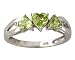 10kt. Heart Shape Peridot and Diamond Ring in White Gold