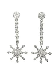 Original Diamond Snowflake Earrings 14K White Gold (1 Carat, Si Clarity, F Color)