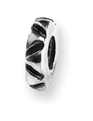 Notched Spacer Charm in Silver for 3mm Charm Bracelets
