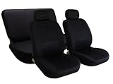Universal Full SET CAR Seat Covers Flat Cloth FB050 Black 112