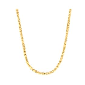 14k Yellow Gold Italian Wheat Chain Necklace, 18