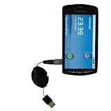 Retractable USB Cable for the Sony Ericsson PlayStation Phone with Power Hot Sync and Charge capabilities - uses Gomadic TipExchange Technology