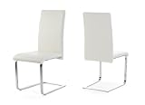 Presto mobilia 10309 Stuhl 4-er Set Freischwinger Giovanni 32 98 x 44 x 48 cm textilleder creme, untergestell chrom