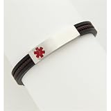 Fashion Alert Medical ID Gents Stainless Steel Brown & Black Twist Bracelet 8.5"