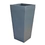 Fiberglass Planter - Edinburgh Style, Tall Column Planter, Metallic Charcoal Color, 30"