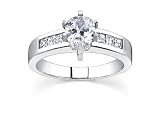 0.83 CT PEAR DIAMOND PLATINUM RING NEW