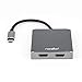 Rocstor Y10A203-A1 Premium USB-C to Dual HDMI Multi Monitor Adapter - 4K 30Hz â€“ USB Type- C 2-Port MST Hub - for Mac and Windows â€“ 4Kx2K Resolutions up to 3840x2160 @ 30Hz, Aluminum Charcoal Grey