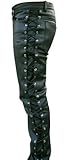 Mens Leather Side Laces Motorcycle Pant (36)