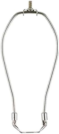 JSH 8 Inch Heavy Duty Harp Fitter For Lamp Shades Polished Nickel