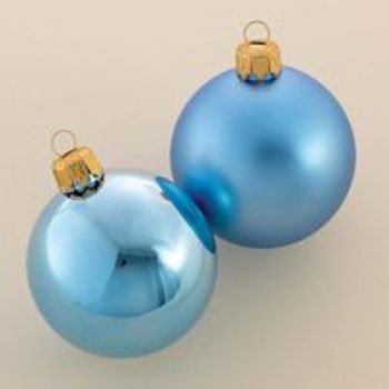 65 mm Shatterproof 2 Tone Light Blue Ball Ornament - Case Pack 96 SKU-PAS715237