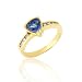 9/10 ct Ladies Diamond & Tanzanite Ring in 14k Yellow Gold, Size 6
