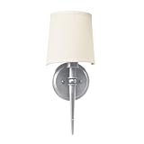 American Fluorescent MNS118SNEC Montrose Sconce, Hard Backed Linen Shade with Satin Nickel Finish, Single Light