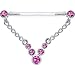 Invisible Bioplast Pink Shimmer Gem Dangle Nipple Ring