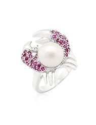 Pearl Crab CZ Ring