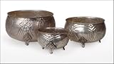 3 Pcs Round Bowl with Fleet - Antique Silver Finish