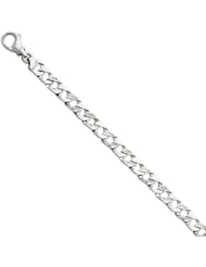 14k White Gold 8in 7.35mm Polished Fancy Link Bracelet. Metal Wt- 17.86g