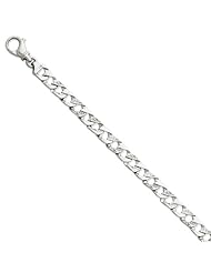 14k White Gold 7in 7.35mm Polished Fancy Link Chain Bracelet. Metal Wt- 16.02g