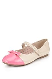 Contrast Toe Cap Bow Shoes