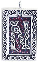 Celtic Letter "N" Pewter Pendant Necklace