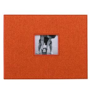 'Amlie' postbound tangerine cloth album 11x14 by Kolo - 11x14