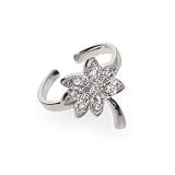 Eve's Addiction Cubic Zirconia Palm Tree Silver Toe Ring