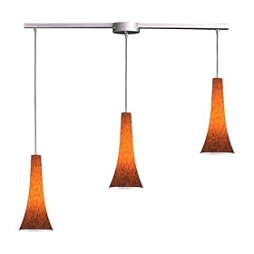 Tromba - 3 Light Kitchen Island Pendant Track Lighting Fixture - Brushed Nickel - Amber -... by Elk