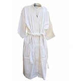 100% Turkish Cotton Terry Bath Robe White by D&M