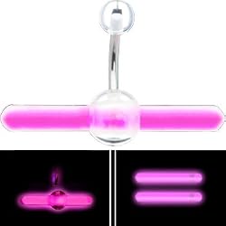 Pink Light Stick Belly Ring