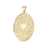 40.75X27.5 14K Yellow Gold Celtic Heart W/Message On Back